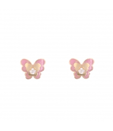 Boucles d'Oreilles Papillons - Or Jaune - Enfant
