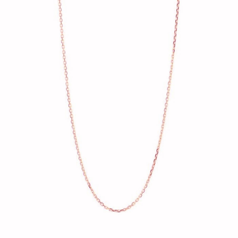 Collier Chaine Or 18 Carats 750/000 - Maille Forçat Diamantée Rose - Femme ou Enfant