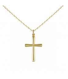Collier - Médaille Croix Or Jaune - Chaine Dorée Offerte