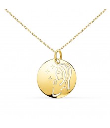 Collier - Médaille Vierge Or Jaune - Chaîne Dorée