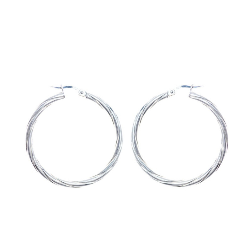 Créoles Argent 925/1000 Torsadées - 3cm - Femme