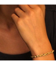 Bracelet Or Jaune Maille Corde - Femme