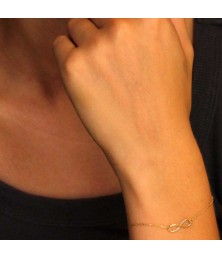Bracelet Or Jaune - Motif Infini - Femme