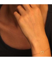 Bracelet Or Jaune - Motif Coeur - Femme