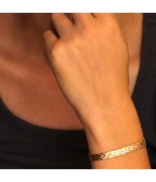 Bracelet Trois Ors - Tresse Or Tricolore Jaune, Blanc et Rose - Femme
