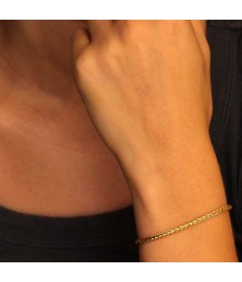 Bracelet Or 18 Carats 750/00 Maille Palmier Jaune - Femme