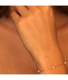 Bracelet Or Rose et Perles - Femme