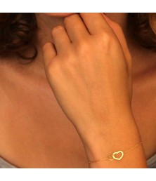 Bracelet Or Jaune - Coeurs Enlacés - Femme