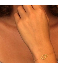 Bracelet Or Jaune - Anneaux Enlacés - Femme