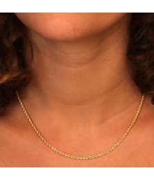 Collier Or 18 Carats 750/000 Maille Corde Jaune - Femme