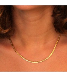 Collier Femme Maille Haricot - Or Jaune