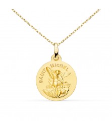 Collier - Médaille Saint Michel Or Jaune - Chaîne Dorée - Gravure Offerte