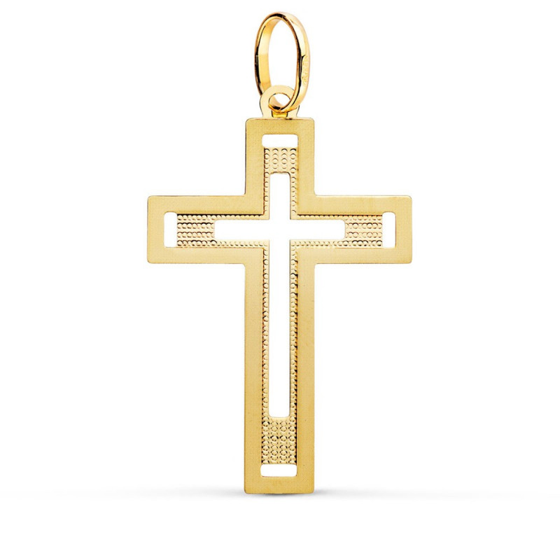 Croix Or 18 Carats 750/000 Jaune - Chaine Dorée Offerte Croix Or 18 Carats 750/000 Jaune - Chaine Dorée Offerte