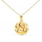 Collier - Médaille Or Jaune Ange - Chaîne Dorée - Gravure Offerte