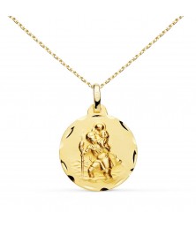 Collier - Médaille Saint Christophe Or Jaune - Chaîne Dorée